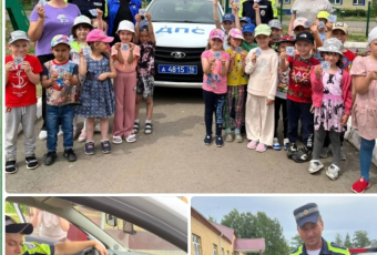 Дети познакомились с патрульным автомобилем