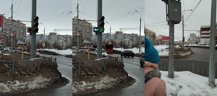 Светофор с красным кругом в секции поворота