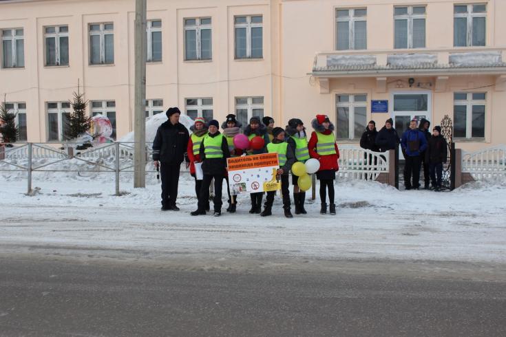 В предверии 23 февраля сотрудники ГИБДД и юные инспектора дорожного движения призвали водителей к соблюдению правил проезда пешеходных переходов