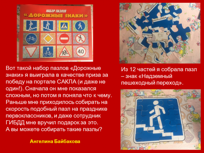 Набор пазлов «Дорожные знаки» - знак «Надземный пешеходный переход»