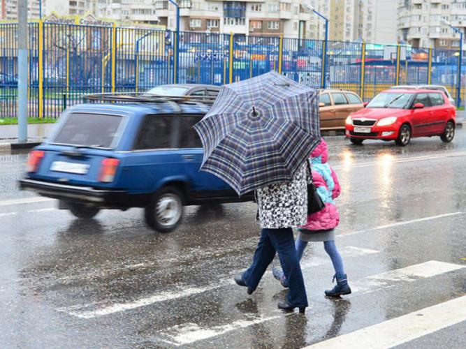 Закройте зонт, снимите капюшон