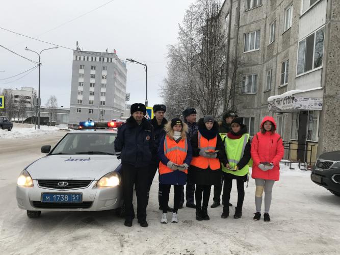 Оленегорские инспекторы ДПС ГИБДД провели профилактическое мероприятие «Пешеход, соблюдай ПДД!»