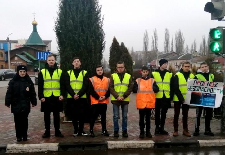 В Липецкой области студенты призывают участников дорожного движения учитывать погодные условия