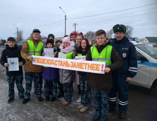Сотрудники Госавтоинспекции Ярославского района совместно с юными инспекторами провели профилактическую акцию