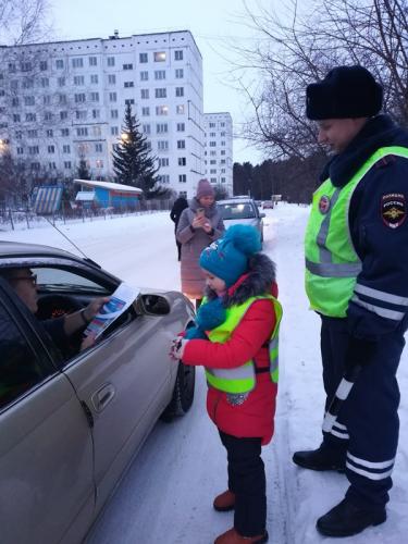 В Зеленогорске госавтоинспекторы и их юные помощники провели акцию ко Дню защитника Отечества