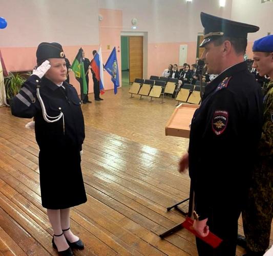 В Белгородском районе школьники пополнили ряды кадетов по линии ГИБДД