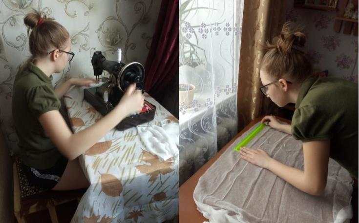 В Костромской области школьница шьет маски для полицейских
