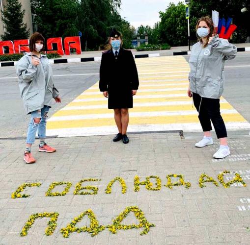 Белгородские волонтеры составили необычное напоминание о дорожной безопасности