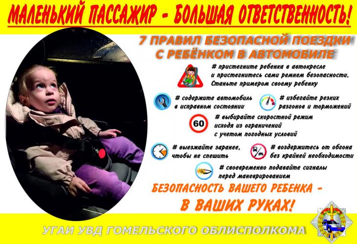 С 23 по 27 октября Госавтоинспекция проведет акцию «Маленький пассажир – большая ответственность!»