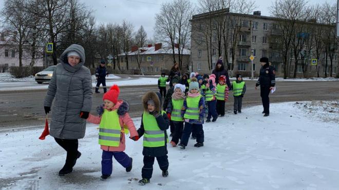 В селе Тамбовка госавтоинспекторы провели пешеходную экскурсию для дошкольников