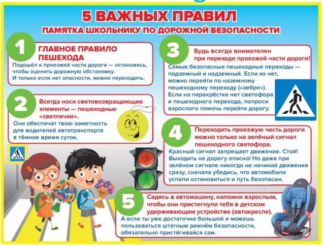 Памятку школьнику  по дорожной безопасности