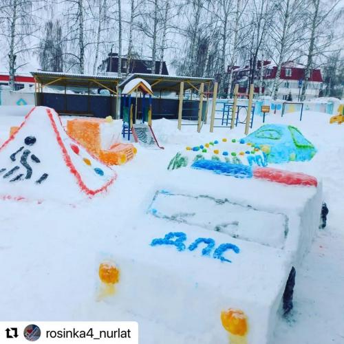 В снежном автопарке Нурлатской "Росинки" есть и патрульная машина ГАИ