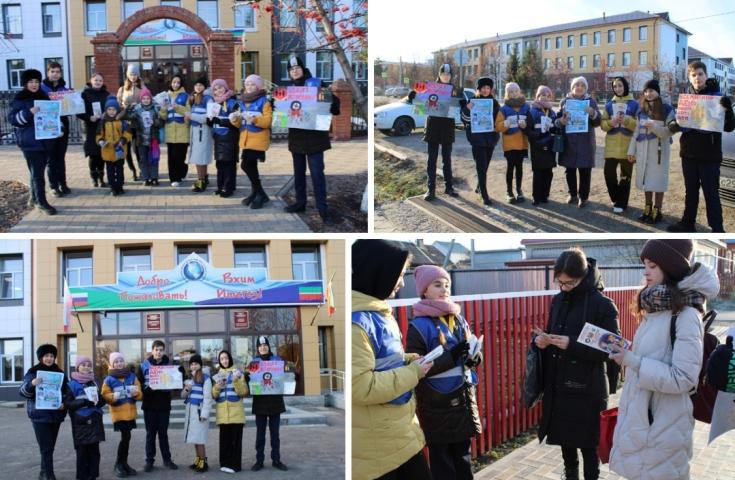 Отряд ЮИД "Зебра " лицея-интерната города Буинска рассказали водителям и пешеходам о Дне памяти жертв ДТП