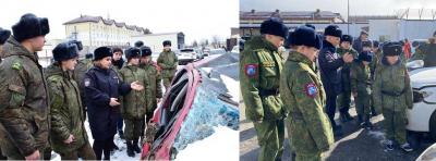 Старшеклассники-кадеты Кабардино-Балкарии побывали на стоянке разбитого в ДТП автотранспорта