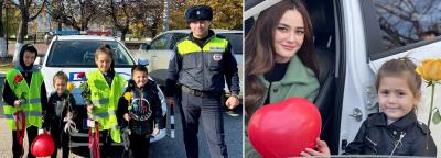 В День матери сотрудники Госавтоинспекции Кабардино-Балкарии вместе с юными инспекторами движения напомнили женщинам-водителям о дорожной безопасности